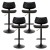 Artiss Quilla 4x Bar Stools Black PU Leather & Bentwood, Adjustable Height, Swivel Kitchen Dining Chairs 93–115cm
