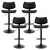 Artiss Quilla 4x Bar Stools Black PU Leather & Bentwood, Adjustable Height, Swivel Kitchen Dining Chairs 93–115cm