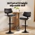 Artiss Quilla 4x Bar Stools Black PU Leather & Bentwood, Adjustable Height, Swivel Kitchen Dining Chairs 93–115cm