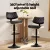 Artiss Quilla 4x Bar Stools Black PU Leather & Bentwood, Adjustable Height, Swivel Kitchen Dining Chairs 93–115cm