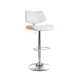 Artiss Quilla Bar Stool White PU Leather and Bentwood, Adjustable Gas Lift, Swivel Kitchen Dining Chair 93-115cm