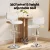 Artiss Quilla Bar Stool White PU Leather and Bentwood, Adjustable Gas Lift, Swivel Kitchen Dining Chair 93-115cm