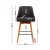 Artiss 2x Bar Stools - Charcoal Swivel Seat, Faux Linen, Plywood Frame, Steel Footrest, 65cm Height, 150kg Capacity
