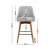 Artiss Set of 4 Swivel Bar Stools Grey Wooden Frame with Faux Linen Seat, Padded Backrest and Metal Footrest
