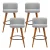 Artiss Set of 4 Bar Stools Linen Padded Wooden Frame 66cm Light Grey Faux Linen Seat, Steel Footrest, 150kg Capacity