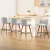 Artiss Set of 4 Bar Stools Linen Padded Wooden Frame 66cm Light Grey Faux Linen Seat, Steel Footrest, 150kg Capacity
