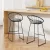 Artiss 2x Bar Stools - Black Faux Linen, Powder-Coated Steel, 65cm Seat Height, Padded Comfort, Modern Design