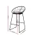 Artiss 4x Bar Stools with Faux-Linen Padded Seats, 65cm Height, Powder-Coated Steel Frame, Black, Anti-Slip Protectors