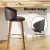 Artiss Set of 4 Bar Stools Dining Chairs, Brown PU Leather, Walnut Wood, 65cm Seat, Ergonomic & Adjustable