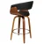 Artiss Swivel Bar Stools - PU Leather Seat, Walnut Bentwood Frame, 360° Rotation, Padded Armrest, 65cm Height, Anti-Slip