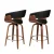 Artiss 2x Swivel Bar Stools - PU Leather Seat, Bentwood Frame, 65cm Height, Anti-Slip, 360° Rotation, Walnut Finish