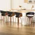 Artiss 4x Bar Stools Swivel PU Leather Seat, Walnut Bentwood Frame, Metal Footrest, 65cm Height, Black/Timber
