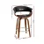 Artiss 4x Bar Stools Swivel PU Leather Seat, Walnut Bentwood Frame, Metal Footrest, 65cm Height, Black/Timber