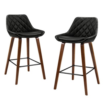 Artiss Bar Stools Set of 4, Bentwood & Black PU Leather, 68cm Seat Height, Stylish & Durable with Footrest Artiss Bar Stools Set of 4, Bentwood & Black PU Leather, 68cm Seat Height, Stylish & Durable with Footrest