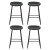 Artiss Ludovic 4x Bar Stools PU Leather Kitchen Dining Chairs, Metal Frame, Footrest, 65cm Seat Height, Black