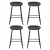 Artiss Ludovic 4x Bar Stools PU Leather Kitchen Dining Chairs, Metal Frame, Footrest, 65cm Seat Height, Black