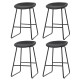 Artiss Ludovic 4x Bar Stools PU Leather Kitchen Dining Chairs, Metal Frame, Footrest, 65cm Seat Height, Black