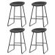 Artiss Ludovic 4x Bar Stools PU Leather Kitchen Dining Chairs, Metal Frame, Footrest, 65cm Seat Height, Black