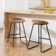Artiss 2x Ludovic Bar Stools Brown PU Leather Kitchen Counter Chairs with Metal Frame and Footrest, 65cm Seat Artiss 2x Ludovic Bar Stools Brown PU Leather Kitchen Counter Chairs with Metal Frame and Footrest, 65cm Seat