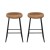 Artiss 2x Ludovic Bar Stools Brown PU Leather Kitchen Counter Chairs with Metal Frame and Footrest, 65cm Seat