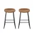 Artiss 2x Ludovic Bar Stools Brown PU Leather Kitchen Counter Chairs with Metal Frame and Footrest, 65cm Seat