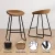 Artiss 2x Ludovic Bar Stools Brown PU Leather Kitchen Counter Chairs with Metal Frame and Footrest, 65cm Seat