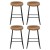 Artiss Ludovic 4x Bar Stools Brown PU Leather 65cm Seat Height Metal Frame with Footrest for Kitchen Dining