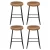 Artiss Ludovic 4x Bar Stools Brown PU Leather 65cm Seat Height Metal Frame with Footrest for Kitchen Dining