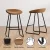 Artiss Ludovic 4x Bar Stools Brown PU Leather 65cm Seat Height Metal Frame with Footrest for Kitchen Dining