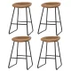 Artiss Ludovic 4x Bar Stools Brown PU Leather 65cm Seat Height Metal Frame with Footrest for Kitchen Dining