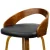 Artiss 2x Swivel Bar Stools with Curving Backrest - Walnut Wood, Black PU Leather Seat, Chrome Footrest, 80cm Height