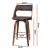 Artiss 4x 65cm Swivel Bar Stools Bentwood Walnut PU Leather Seat with Backrest and Chrome Footrest Black