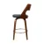 Artiss 4x 65cm Swivel Bar Stools Bentwood Walnut PU Leather Seat with Backrest and Chrome Footrest Black
