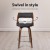 Artiss 4x 65cm Swivel Bar Stools Bentwood Walnut PU Leather Seat with Backrest and Chrome Footrest Black