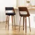 Artiss 2x Swivel Bar Stools - 76cm PU Leather, Solid Wood, Chrome Footrest, Contoured Backrest, Anti-Slip Feet, Black