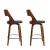 Artiss 2x Swivel Bar Stools - 76cm PU Leather, Solid Wood, Chrome Footrest, Contoured Backrest, Anti-Slip Feet, Black