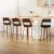 Artiss Set of 4 Bar Stools 76cm Swivel PU Leather Chairs with Solid Wood Legs, Chrome Footrest, Black, Padded