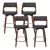 Artiss Set of 4 Bar Stools 76cm Swivel PU Leather Chairs with Solid Wood Legs, Chrome Footrest, Black, Padded Artiss Set of 4 Bar Stools 76cm Swivel PU Leather Chairs with Solid Wood Legs, Chrome Footrest, Black, Padded