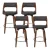 Artiss Set of 4 Bar Stools 76cm Swivel PU Leather Chairs with Solid Wood Legs, Chrome Footrest, Black, Padded