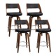 Artiss Set of 4 Bar Stools 76cm Swivel PU Leather Chairs with Solid Wood Legs, Chrome Footrest, Black, Padded Artiss Set of 4 Bar Stools 76cm Swivel PU Leather Chairs with Solid Wood Legs, Chrome Footrest, Black, Padded