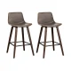 Artiss Bentwood Bar Stools Set of 2 - PU Leather Seat, Walnut Finish, Metal Footrest, Anti-Slip Feet, 130kg Capacity
