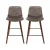 Artiss Bentwood Bar Stools Set of 2 - PU Leather Seat, Walnut Finish, Metal Footrest, Anti-Slip Feet, 130kg Capacity
