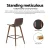 Artiss Bar Stools Set of 4, Vintage PU Leather, Solid Wood, Walnut Finish, 48.5x48.5x88cm, Stylish Home Café Seating