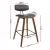 Artiss 2x Mika Bar Stools - Walnut Finish, PU Leather Padded Seat, Solid Wood Frame, Metal Footrest, 87cm Height