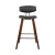 Artiss 2x Mika Bar Stools - Walnut Finish, PU Leather Padded Seat, Solid Wood Frame, Metal Footrest, 87cm Height