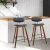 Artiss 2x Mika Bar Stools - Walnut Finish, PU Leather Padded Seat, Solid Wood Frame, Metal Footrest, 87cm Height