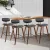 Artiss 4x Bentwood Bar Stools - Walnut Finish, PU Leather Padded Seat, Solid Wood Frame, Anti-Slip Feet, 87cm Height