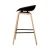 Artiss 2x Bar Stools Black, 67cm Seat, Wooden Legs, PP Plastic Seat, Metal Footrest, Anti-Slip Protectors, Modern Design