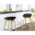 Artiss 2x Bar Stools Black, 67cm Seat, Wooden Legs, PP Plastic Seat, Metal Footrest, Anti-Slip Protectors, Modern Design