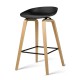 4x Artiss Bentwood Bar Stools Wooden Black 67cm Kitchen Counter Dining Chairs PP Plastic Seat Metal Footrest